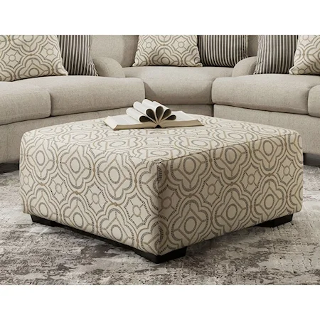 Square Ottoman with Button Tufting